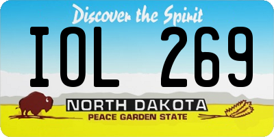 ND license plate IOL269
