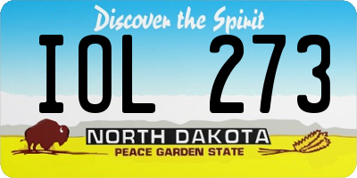 ND license plate IOL273