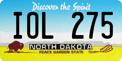 ND license plate IOL275