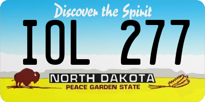 ND license plate IOL277