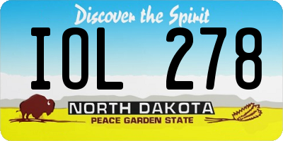 ND license plate IOL278