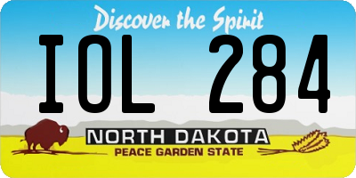 ND license plate IOL284