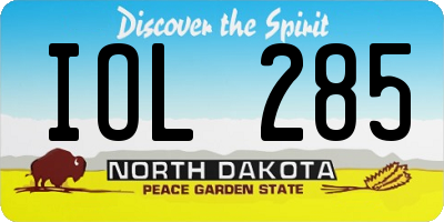 ND license plate IOL285