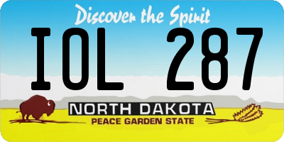 ND license plate IOL287