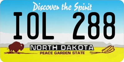 ND license plate IOL288