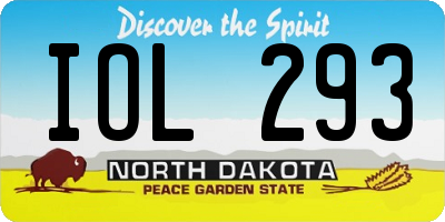 ND license plate IOL293