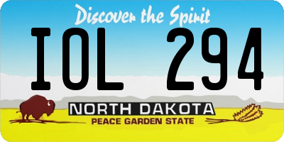 ND license plate IOL294