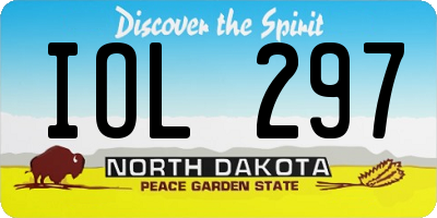 ND license plate IOL297