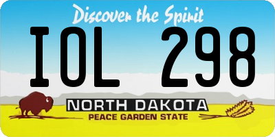 ND license plate IOL298