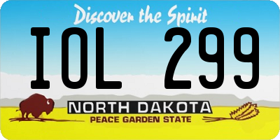 ND license plate IOL299
