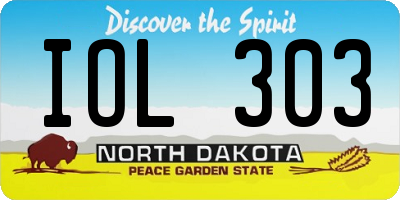 ND license plate IOL303