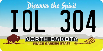 ND license plate IOL304