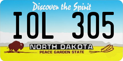 ND license plate IOL305