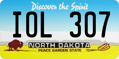 ND license plate IOL307