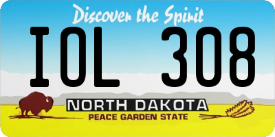 ND license plate IOL308