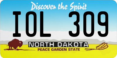 ND license plate IOL309