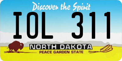 ND license plate IOL311