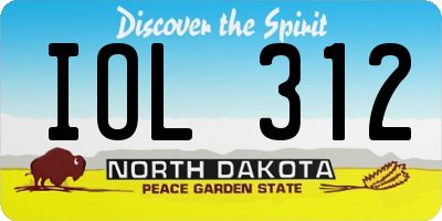 ND license plate IOL312