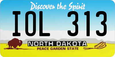 ND license plate IOL313