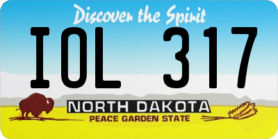 ND license plate IOL317