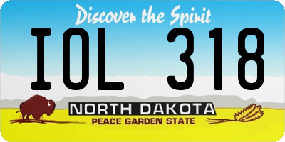 ND license plate IOL318
