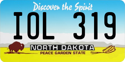 ND license plate IOL319