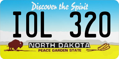 ND license plate IOL320