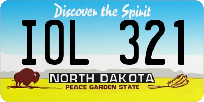 ND license plate IOL321