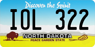 ND license plate IOL322