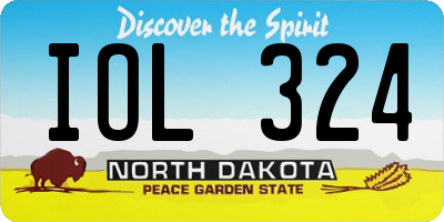 ND license plate IOL324