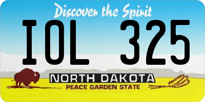 ND license plate IOL325