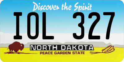 ND license plate IOL327