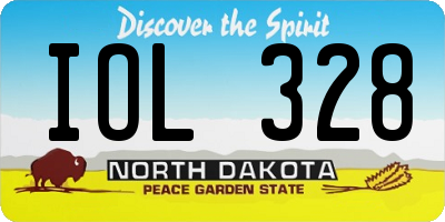 ND license plate IOL328
