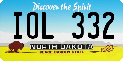 ND license plate IOL332