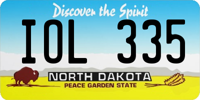 ND license plate IOL335