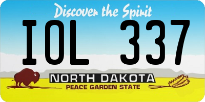 ND license plate IOL337