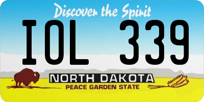 ND license plate IOL339
