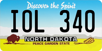 ND license plate IOL340