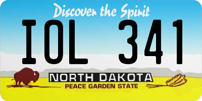 ND license plate IOL341