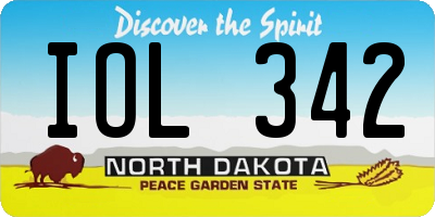 ND license plate IOL342