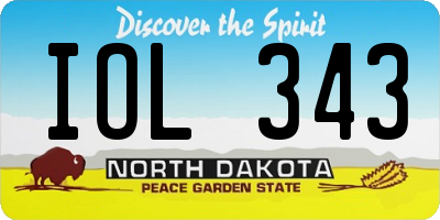 ND license plate IOL343