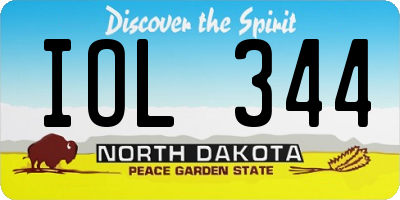 ND license plate IOL344