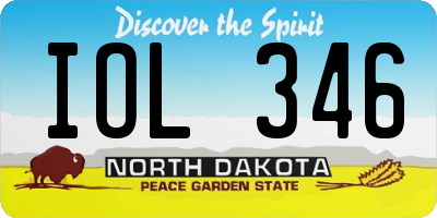 ND license plate IOL346