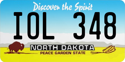 ND license plate IOL348