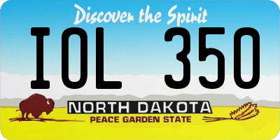ND license plate IOL350