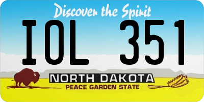 ND license plate IOL351