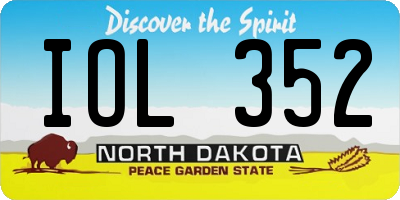 ND license plate IOL352
