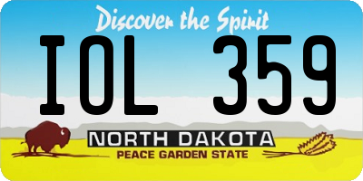 ND license plate IOL359
