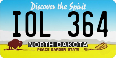 ND license plate IOL364