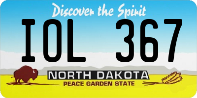 ND license plate IOL367